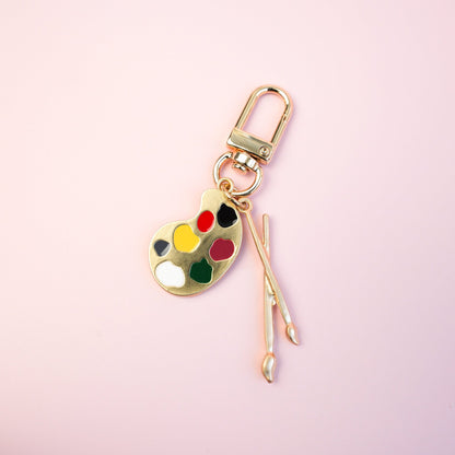 Paint Palette and Brush Keychain - Mini Story Co