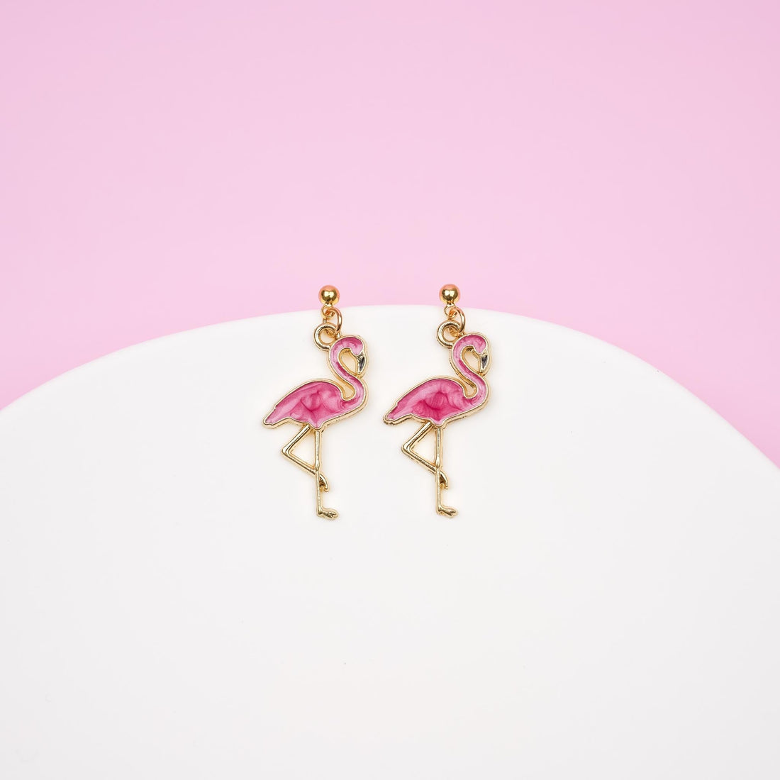 Pink Flamingo Dangle Earrings - Mini Story Co