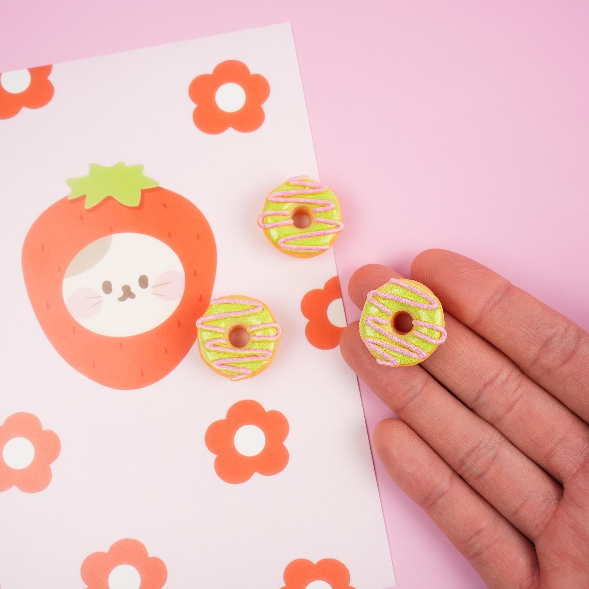 Pink Green Donut Pin - Mini Story Co