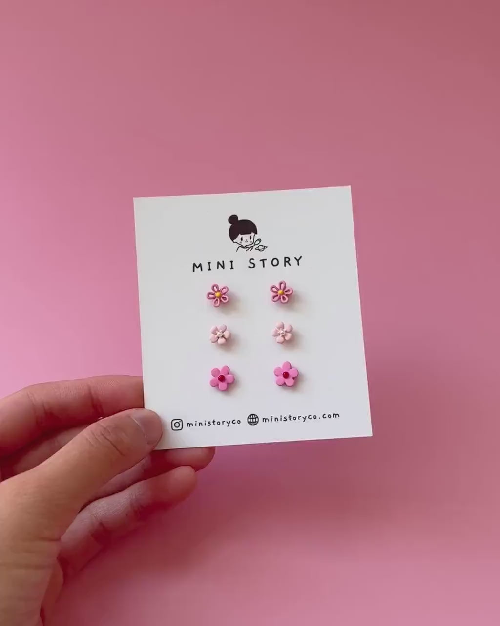 Tiny Flower Stud Earrings | Cherry Blossom Earrings | Cute Pink Flower Silver Studs | Kawaii Floral Jewelry | Y2K Earrings | Sakura Studs