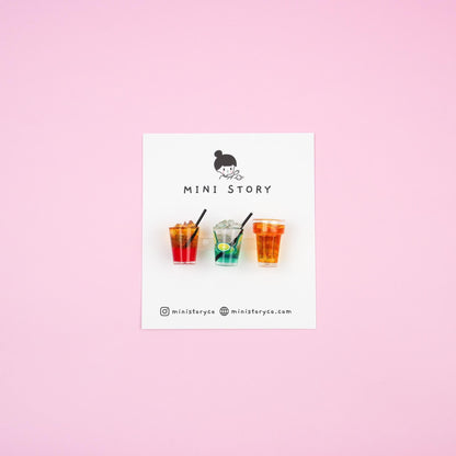 Refreshing Beverage Magnet Set | Iced Coffee, Bubble Tea, Lemon Juice, Soft Drinks, Mocktail Kitchen Decor - Mini Story Co