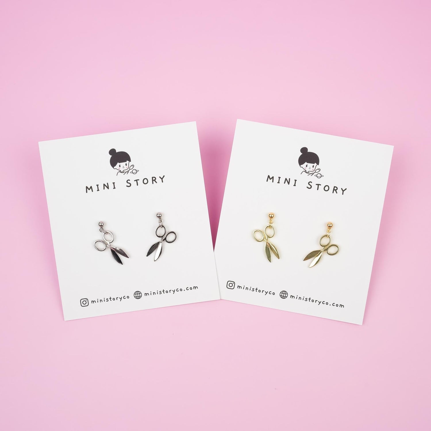 Silver Scissor Dangle Earrings - Mini Story Co