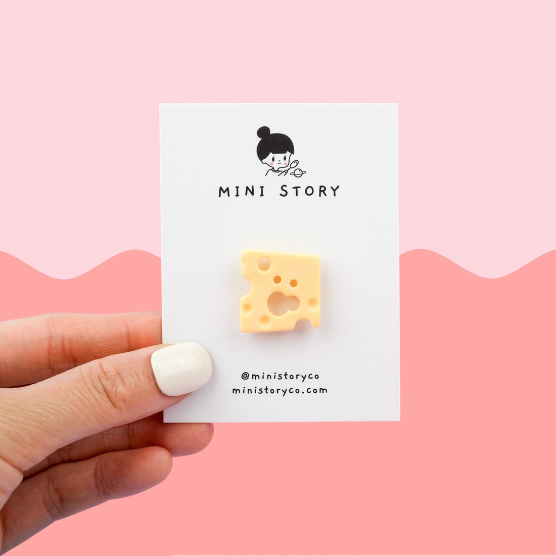 Swiss Cheese Slice Pin - Mini Story Co