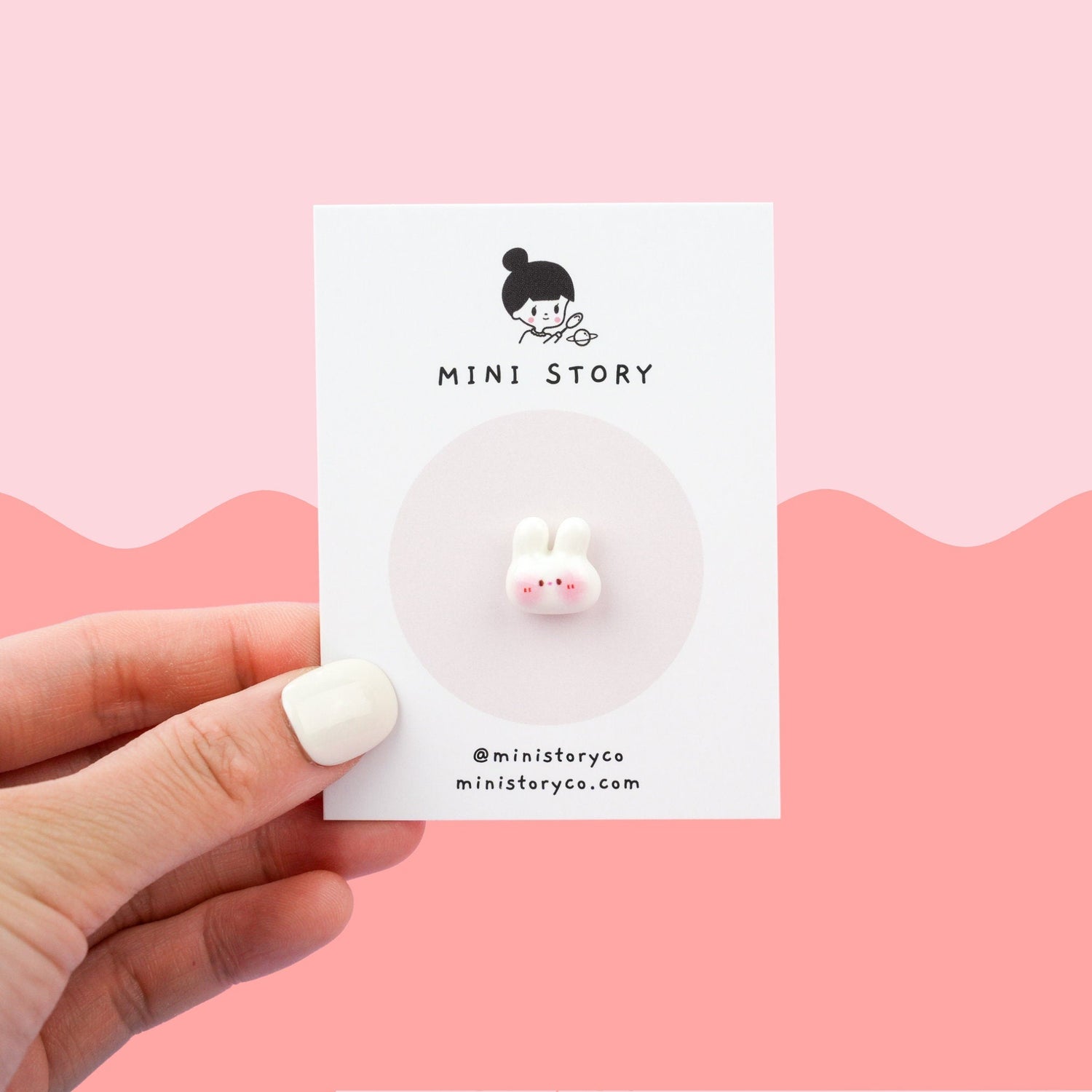 Tiny Bunny Pin | Adorable White Rabbit Brooch - Mini Story Co