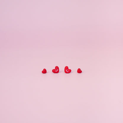 Tiny Red Heart Studs Earrings - Mini Story Co