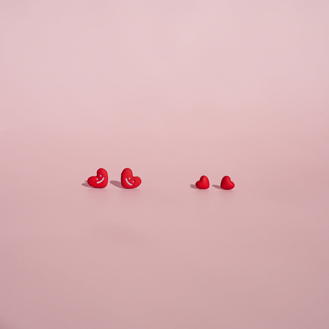 Tiny Red Heart Studs Earrings - Mini Story Co