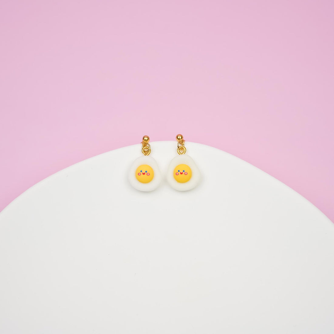 Tiny Smiley Egg Dangle Earrings - Mini Story Co